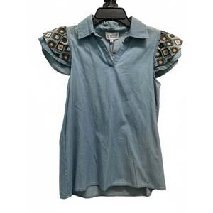 NEW WASHCO women's evie top in blue
